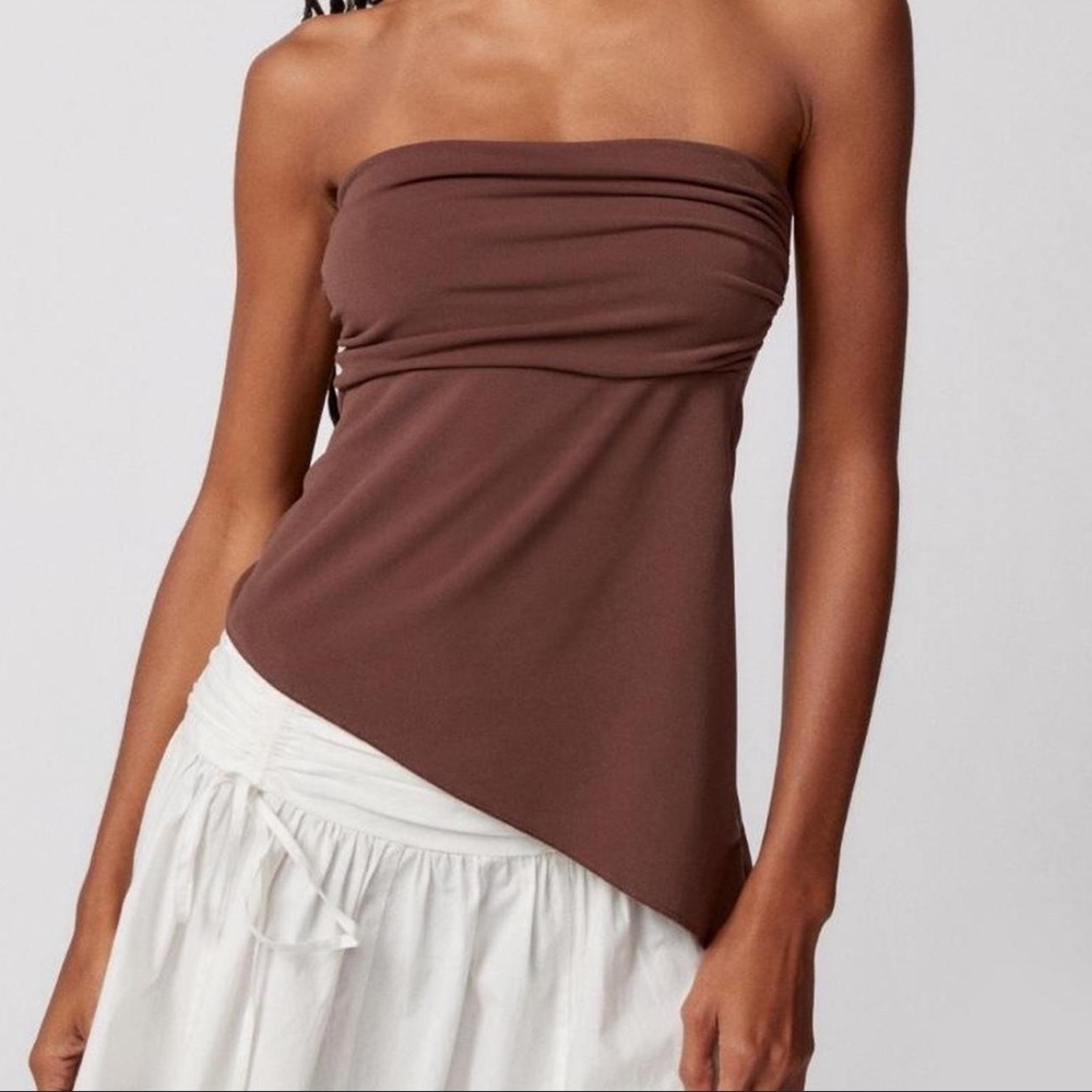 Urban Outfitters brown asymmetric top